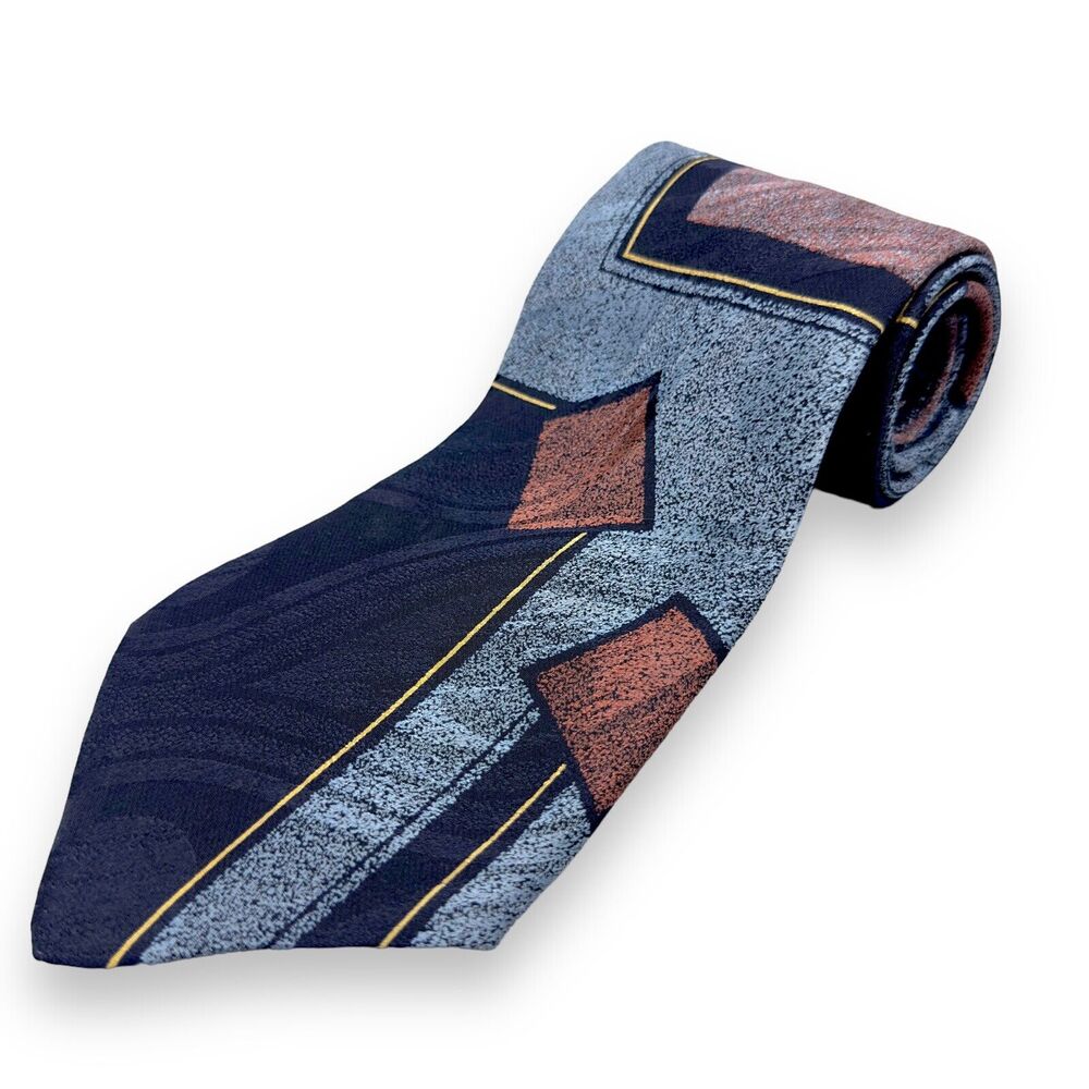 MBP FashionBar Mens Silk‎ Dress Tie Made in Italy Abstract Design 60" 3.75"